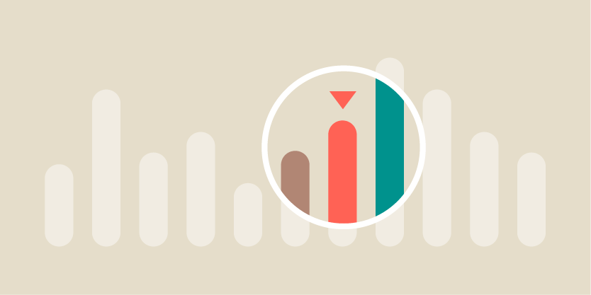 Illustration of a bar graph with one of the bars enhanced